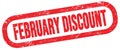 FEBRUARY DISCOUNT, text written on red stamp sign Royalty Free Stock Photo