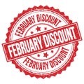 FEBRUARY DISCOUNT text on red round stamp sign Royalty Free Stock Photo