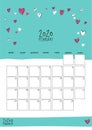 February 2020 doodle wall calendar