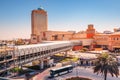 Aerial view of famous Mall of Emirates building and Sheraton Hotel Royalty Free Stock Photo