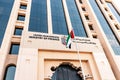 Majestic building of the Ministry of Finance of the United Arab Emirates in Dubai, which is part of