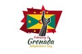 February 7, Grenada Independence Day Vector Illustration.