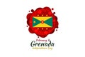 February 7, Grenada Independence Day Vector Illustration.