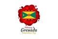 February 7, Grenada Independence Day Vector Illustration. Royalty Free Stock Photo