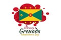 February 7, Grenada Independence Day Vector Illustration. Royalty Free Stock Photo