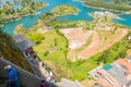 stairs to climb on the Penol stone with a panoramic view Colombia