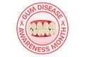 February gum disease awareness month vector illustration isolated on white background. Diagnosis, prevent, protection concept.