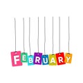 February hanging words vector, colourful words vector, name of months vector