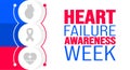 February is Heart Failure Awareness Week background template. Holiday concept. background, banner, Royalty Free Stock Photo