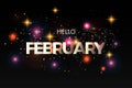 Hello February with typographic design.