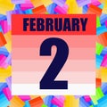 February 2 icon. For planning important day. Second of february. Banner for holidays and special days.