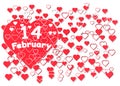 February 14 inscription on the heart