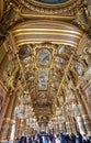 Interior view of the Opera Garnier, in Paris, France.