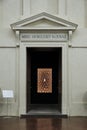 2023 February - ITA sign and entrance to the national archaeological museum in Parma with some ancient finds