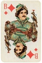 26 February 2020 - Jack of Diamonds old grunge russian and soviet style playing card