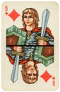 26 February 2020 - Jack of Diamonds old grunge russian and soviet style playing card