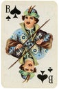 26 February 2020 - Jack of Spades old grunge russian and soviet style playing card