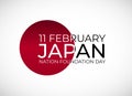 11 february Japan nation foundation day background Template design for card, banner, poster or flyer. Vector Illustration EPS10
