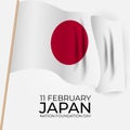 11 february Japan nation foundation day background Template design for card, banner, poster or flyer. Vector Illustration EPS10