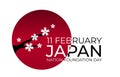 11 february Japan nation foundation day background Template design for card, banner, poster or flyer. Vector Illustration EPS10