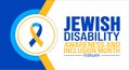 february is Jewish Disability Awareness and Inclusion Monthbackground template. Holiday concept.