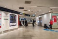 February 18, 2019. Kastrup Airport in Denmark, Copenhagen. Theme transport and architecture. Evening night empty empty deserted Royalty Free Stock Photo