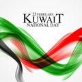 25 february  Kuwait national day  background Template design for card, banner, poster or flyer. Vector Illustration Royalty Free Stock Photo