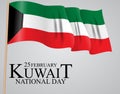 25 february  Kuwait national day  background Template design for card, banner, poster or flyer. Vector Illustration Royalty Free Stock Photo