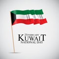 25 february  Kuwait national day  background Template design for card, banner, poster or flyer. Vector Illustration Royalty Free Stock Photo