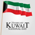 25 february  Kuwait national day  background Template design for card, banner, poster or flyer. Vector Illustration Royalty Free Stock Photo