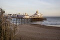 February 1, 2022. Landscape by the sea. Eastbourne Pier and Beach, East Sussex England Royalty Free Stock Photo