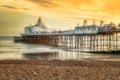 Landscape by the sea. Eastbourne Pier , East Sussex England UK Royalty Free Stock Photo