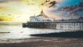 Landscape by the sea. Eastbourne Pier , East Sussex England UK Royalty Free Stock Photo