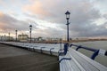 Landscape by the sea. View of Eastbourne Pier, East Sussex England UK Royalty Free Stock Photo