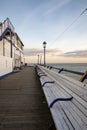 Landscape by the sea. View of Eastbourne Pier, East Sussex England UK Royalty Free Stock Photo