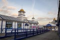 Landscape by the sea. View of Eastbourne Pier, East Sussex England UK Royalty Free Stock Photo