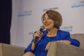 Democratic Candidate Senator Amy Klobuchar appears at 