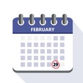 29 february in the leap year calendar