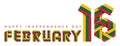 February 16, Lithuania Independence Day congratulatory design with Lithuanian flag colors