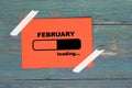 February loading on paper Royalty Free Stock Photo