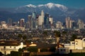 FEBRUARY 6, 2019 - LOS ANGELES, CA, USA - City of Angeles - Los Angeles Skyline framed by San Bernadino Mountains and Mount Ba Royalty Free Stock Photo
