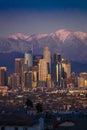 FEBRUARY 6, 2019 - LOS ANGELES, CA, USA - City of Angeles - Los Angeles Skyline framed by San Bernadino Mountains and Mount Bald Royalty Free Stock Photo