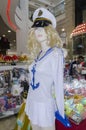 FEBRUARY 28 - Mannequin girl blonde clothing for sailors holiday Purim Carnival on Fabruary 20, 2015 in BEER-SHEVA,Negev, Israel Royalty Free Stock Photo