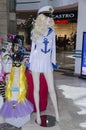 FEBRUARY 28 - Mannequin girl blonde clothing for sailors in shop - on Fabruary 20, 2015 in BEER-SHEVA,Negev, Israel Royalty Free Stock Photo