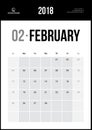 FEBRUARY 2018. Minimalist Wall Calendar