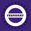 February Month on circle shape vector illustration