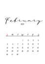 2023 February monthly calendar