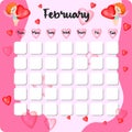 February monthly planner, weekly planner, habit tracker template and example. Template for agenda, schedule, planners, checklists