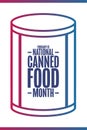 February is National Canned Food Month. Holiday concept. Template for background, banner, card, poster with text Royalty Free Stock Photo