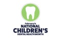 February is National Children Dental Health Month. Holiday concept. Template for background, banner, card, poster with